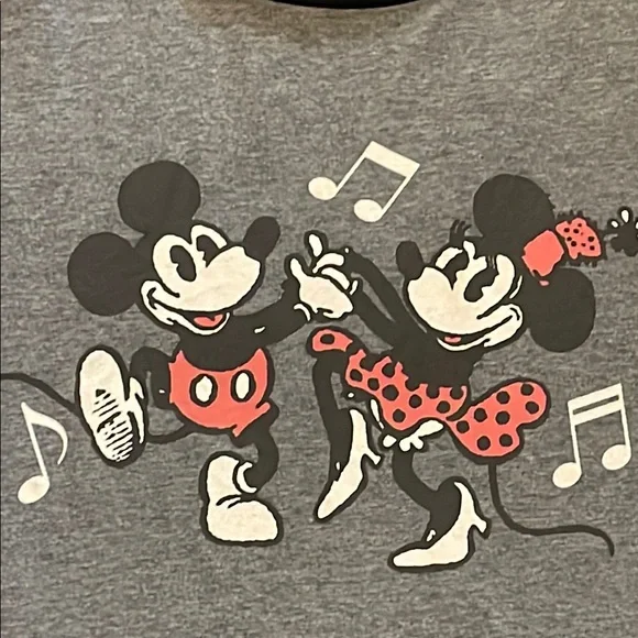 Torrid Gray and Black Mickey and Minnie 3/4 Sleeve Tee - Picture 7 of 7